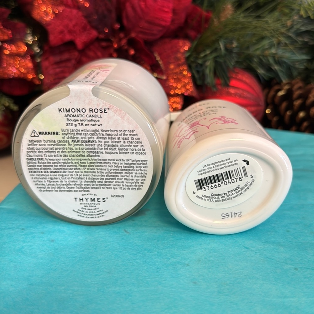 🔥💥Mega Promotion Thymes Kimono Rose candle 7.5oz Hand Lotion 8.25fl oz White - Picture 5 of 6